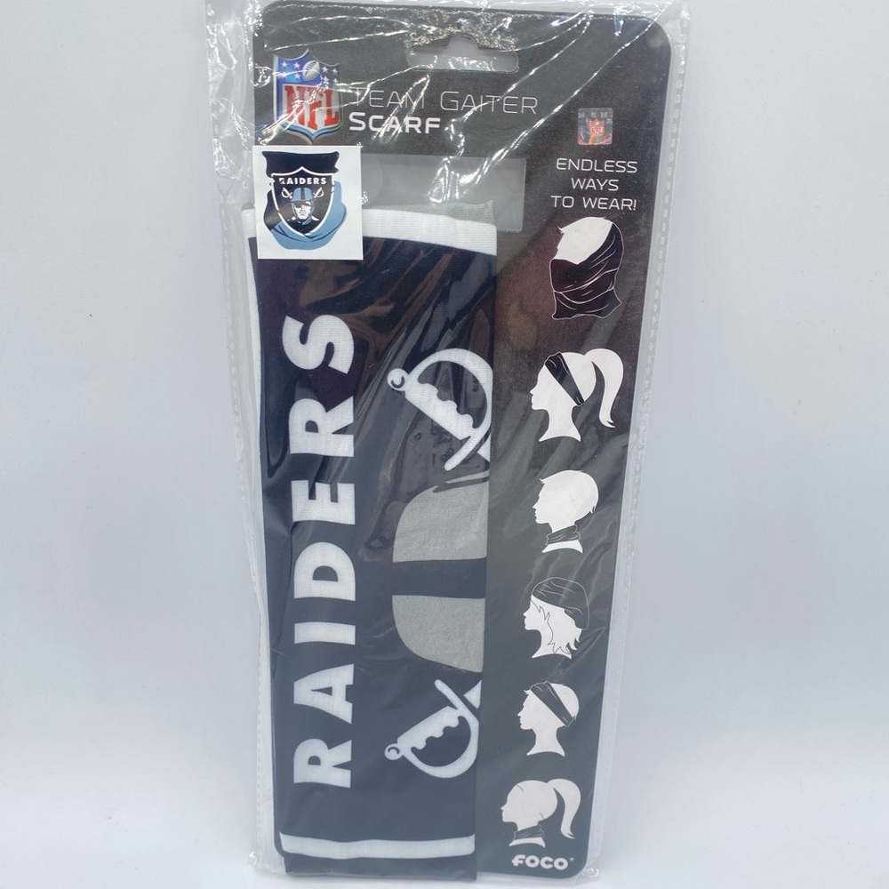 NEW FOCO NFL Football Las Vegas Raiders Team Logo Neck Gaiter Scarf Adult Unisex